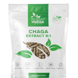 Raw Powders Chaga 8:1 Extrakt (500 mg. 90 Kapseln)